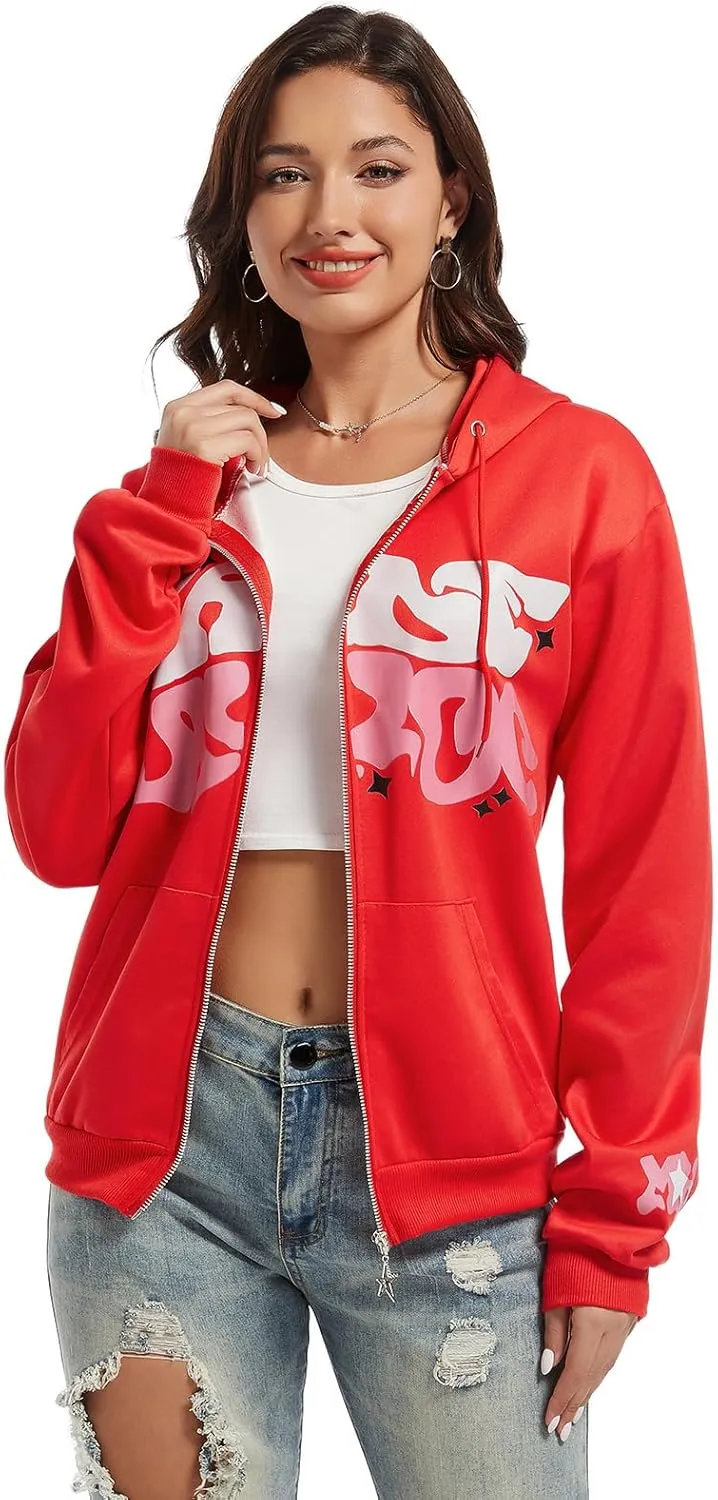 Y2K Hoodies for Women Men Unisex Teen Girls Juniors Aesthetic Hoodie Sweatshirts Streetwear Outfits