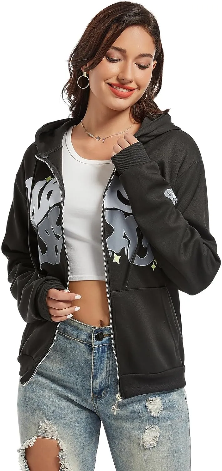 Y2K Hoodies for Women Men Unisex Teen Girls Juniors Aesthetic Hoodie Sweatshirts Streetwear Outfits