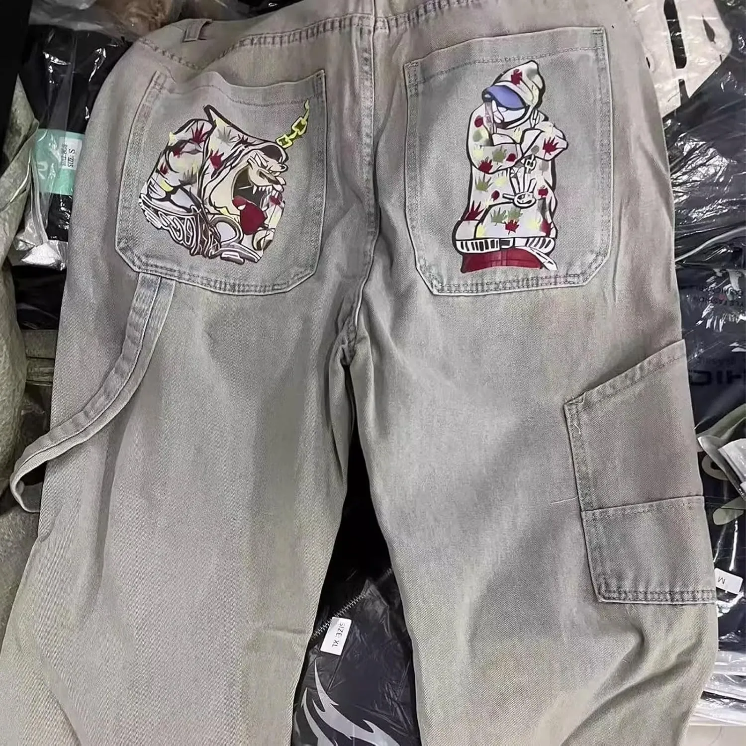 Y2K Vintage Baggy Jeans Fashion Graphic Causal Straight Leg Denim Pants