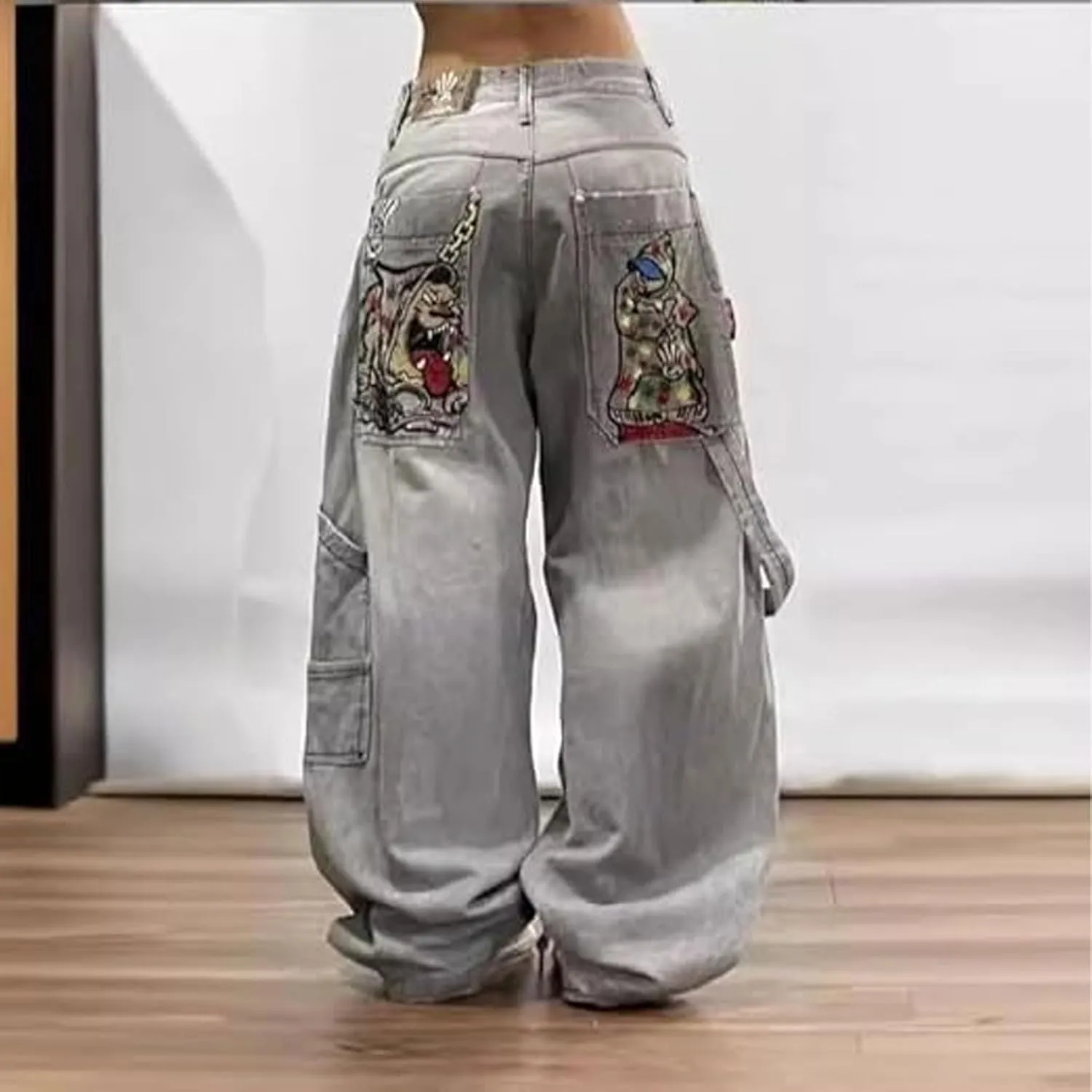 Y2K Vintage Baggy Jeans Fashion Graphic Causal Straight Leg Denim Pants