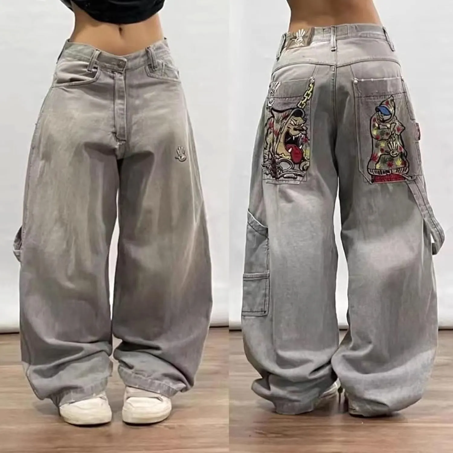 Y2K Vintage Baggy Jeans Fashion Graphic Causal Straight Leg Denim Pants