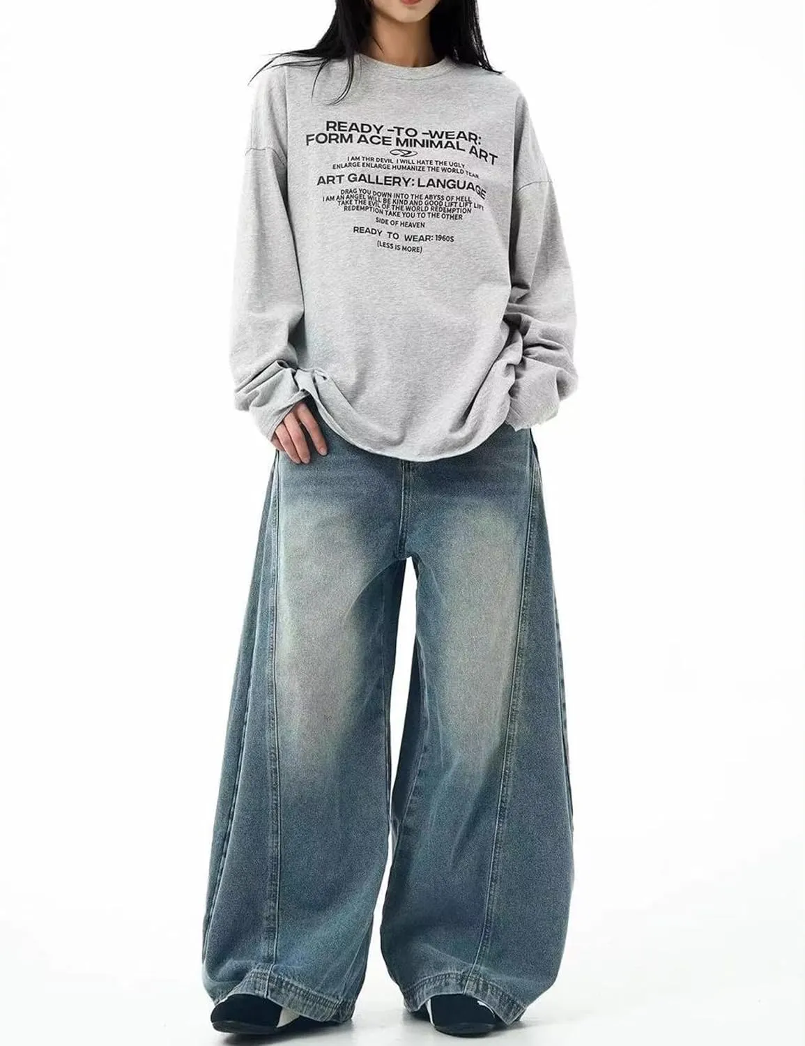 Y2K Vintage Baggy Jeans Fashion Graphic Causal Straight Leg Denim Pants
