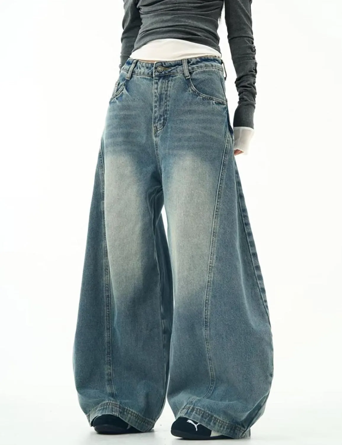 Y2K Vintage Baggy Jeans Fashion Graphic Causal Straight Leg Denim Pants