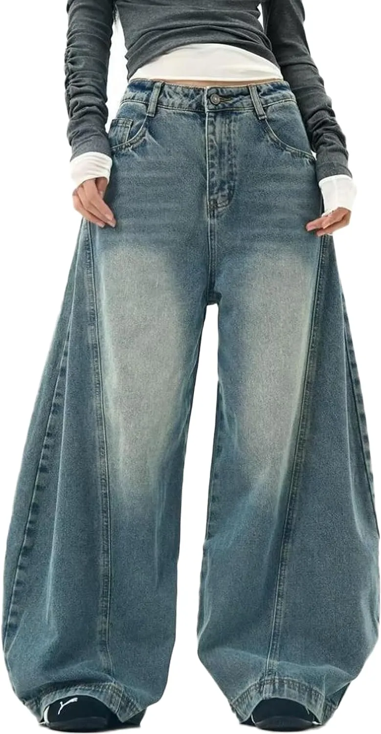 Y2K Vintage Baggy Jeans Fashion Graphic Causal Straight Leg Denim Pants
