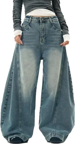 Y2K Vintage Baggy Jeans Fashion Graphic Causal Straight Leg Denim Pants