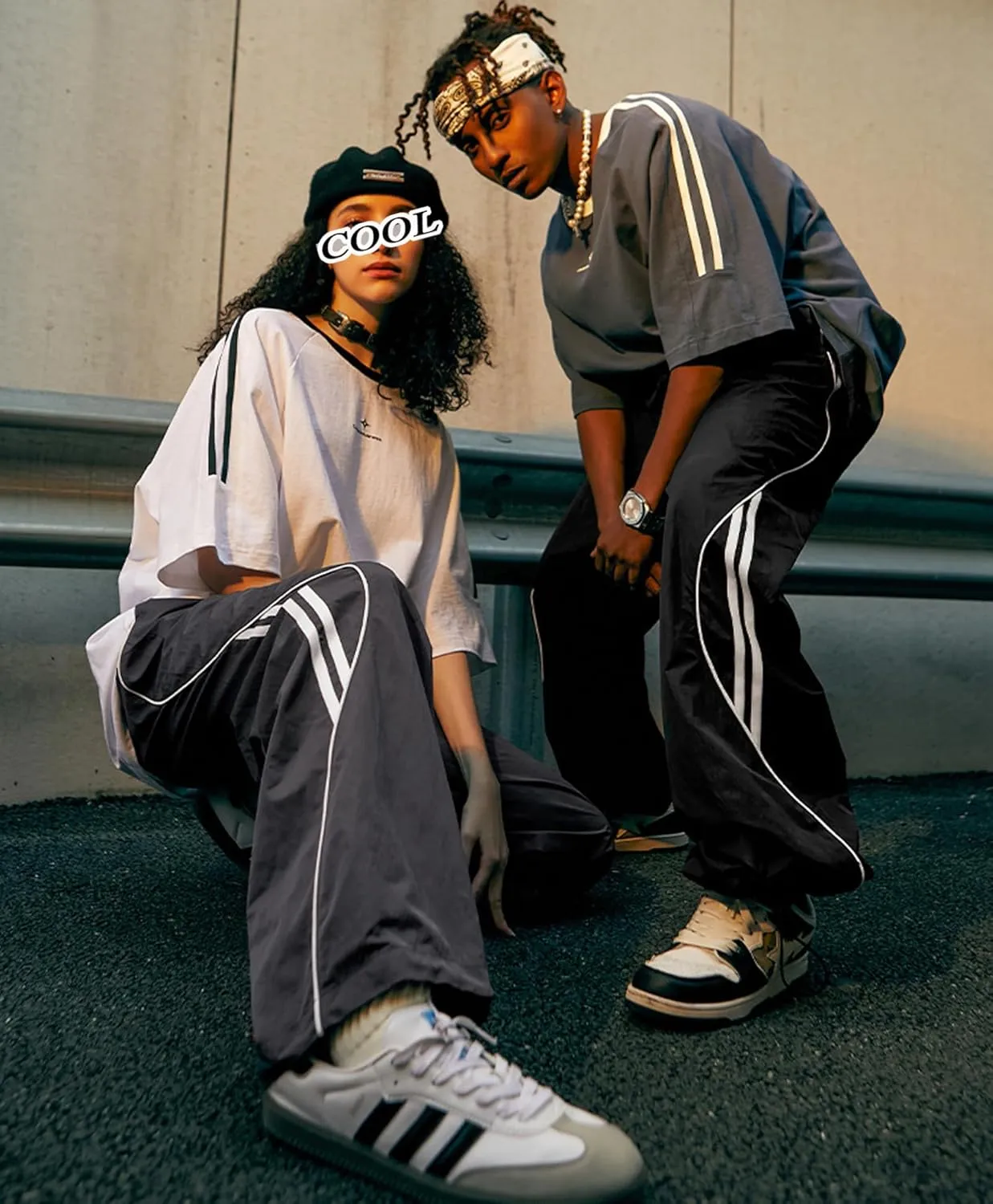 Y2k Wide Leg Sweatpants Parachute Cargo Pants Vintage Oversized Baggy Joggers Streetwear Pants