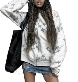 yamerbo Vintage Y2K Clothes Emo Zip Up Hoodie Long Sleeve Oversized Hooded Sweatshirt Harajuku Aesthetic Streetwear Jacket