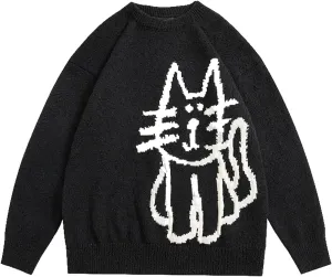 Yimoon Mens Van Gogh Graphic Sweaters Unisex Oversized Casual Knitted Long Sleeve Pullover Jumper Tops