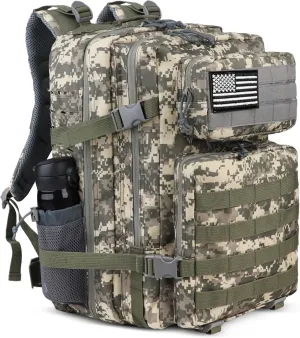 Zavothy 45L Military Tactical Backpack for Men and Women Army 3 Day Assault Pack Bag Large Rucksack with Molle System