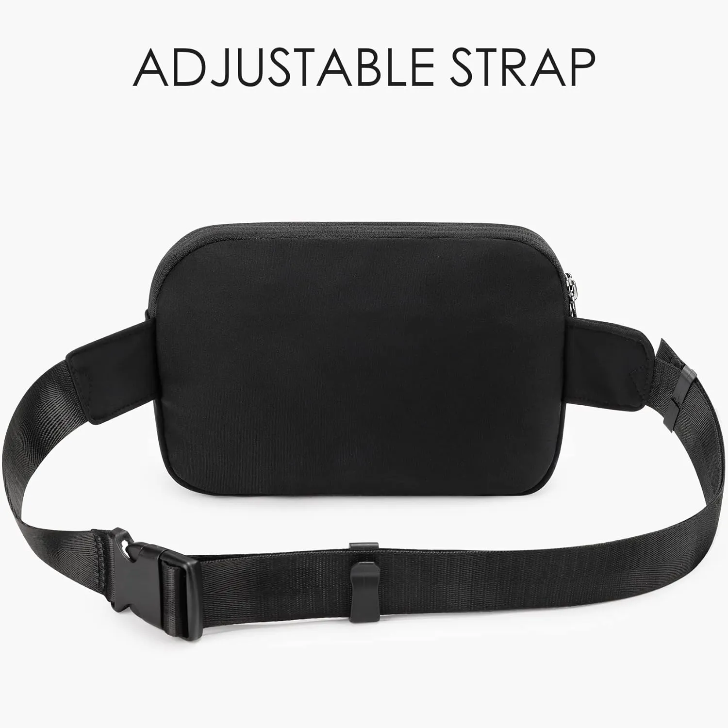 ZORFIN Fanny Packs for Women Men: Crossbody Belt Bag with Adjustable Strap - Fashion Waist Packs for Workout Running Traveling Hiking Black